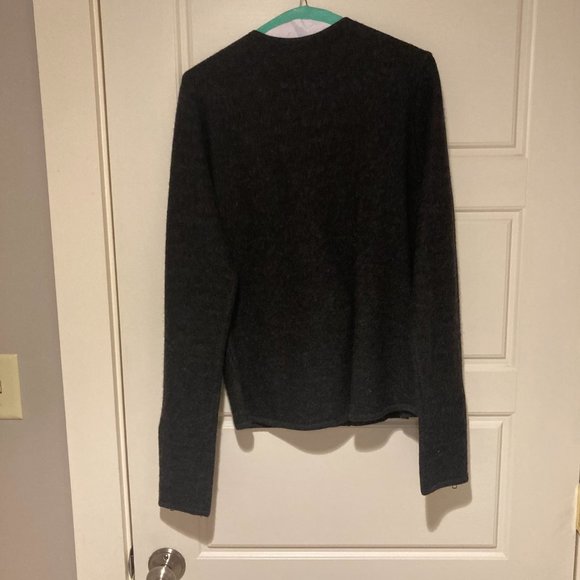 Gray Wool Moto Asymmetrical Zip Jacket - Picture 3 of 7